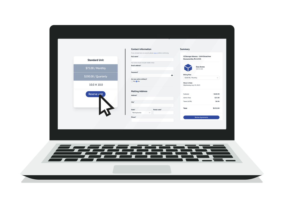 Customer Portal screen